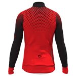 Langärmliges Winter-Radtrikot ORDINO Red/Black Dot – Bild 3