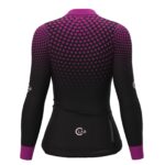 ORDINO Dot Long Sleeve Women's Winter Cycling Jersey Black/Pink - Image 3