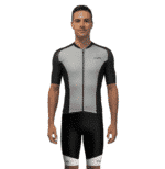 Kurzärmeliger Langstrecken-Triathlonanzug - Grau/Schwarz