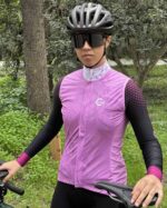 Gilet de Cyclisme Femme Imperméable Coupe-Vent ALPS Rose – Image 4