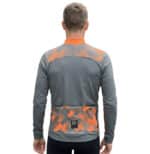 ORDINO Winter Long Sleeve Cycling Jersey Taupe/Orange - Image 3