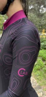 ORDINO Map Women's Long Sleeve Winter Cycling Jersey Black/Fuchsia - Image 8