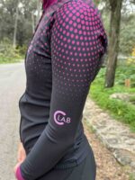 ORDINO Dot Long Sleeve Women's Winter Cycling Jersey Black/Pink - Image 8