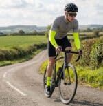 manchettes de cyclisme thermiques jaune fluo made in italy