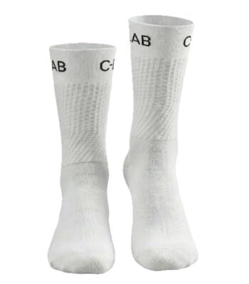 chaussettes de cyclisme hautes blanches