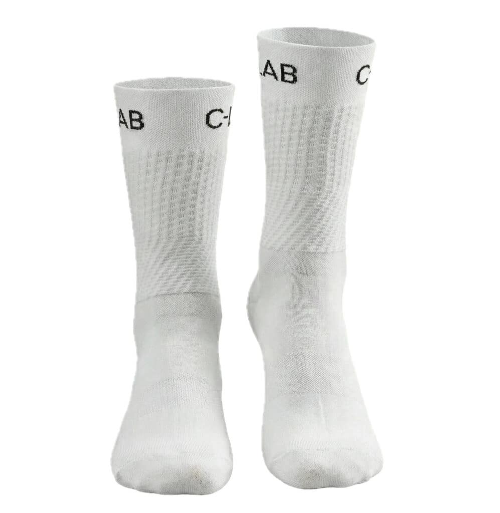 chaussettes de cyclisme hautes blanches