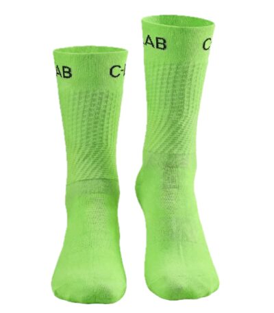 chaussettes vélo verte fluo