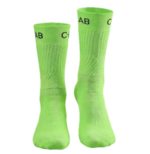 chaussettes vélo verte fluo