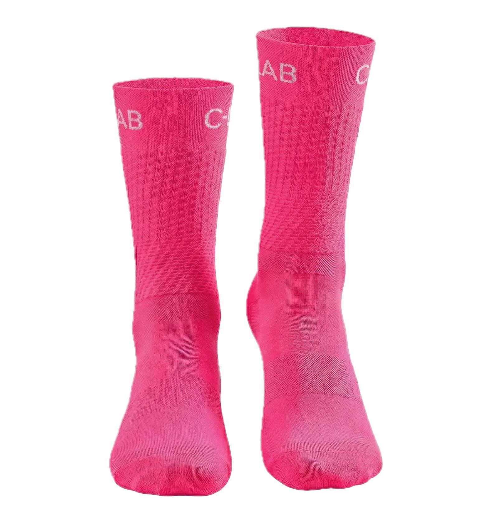 chaussettes-velo-rose-fluo-face chaussettes vélo rose flash