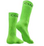 chaussettes vélo vert fluo