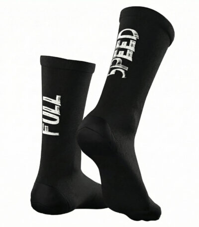 chaussettes de cyclisme noires brodées full speed