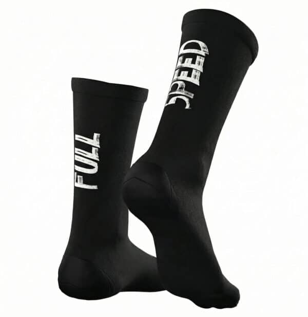 chaussettes de cyclisme noires brodées full speed