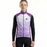 gilet de cyclisme coupe vent et imperméable violet