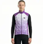 gilet de cyclisme coupe vent et imperméable violet