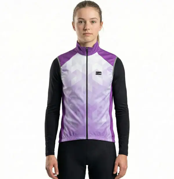 gilet de cyclisme coupe vent et imperméable violet