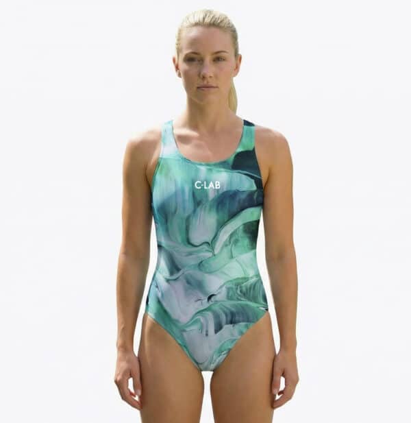Maillot de natation femme vert