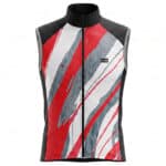 gilet vélo coupe vent imperméable rouge et gris