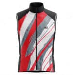 gilet vélo coupe vent imperméable rouge et gris