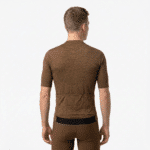 maillot de vélo gravel marron unisexe