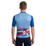maillot de cyclisme homme et femme bleu design fun et coloré haut de gamme