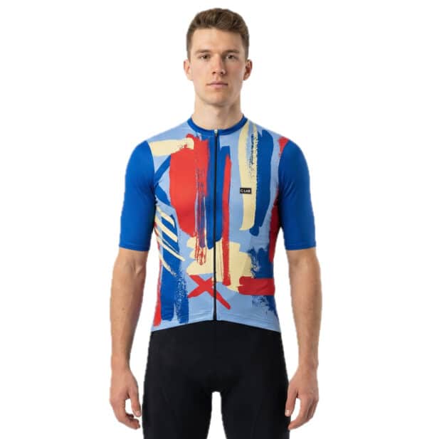 maillot de cyclisme homme haut de gamme bleu