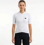 maillot vélo blanc femme manches courtes