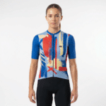 maillot de cyclisme femme bleu haut de gamme