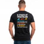 tee-shirt noir homme 6 étapes du triathlon