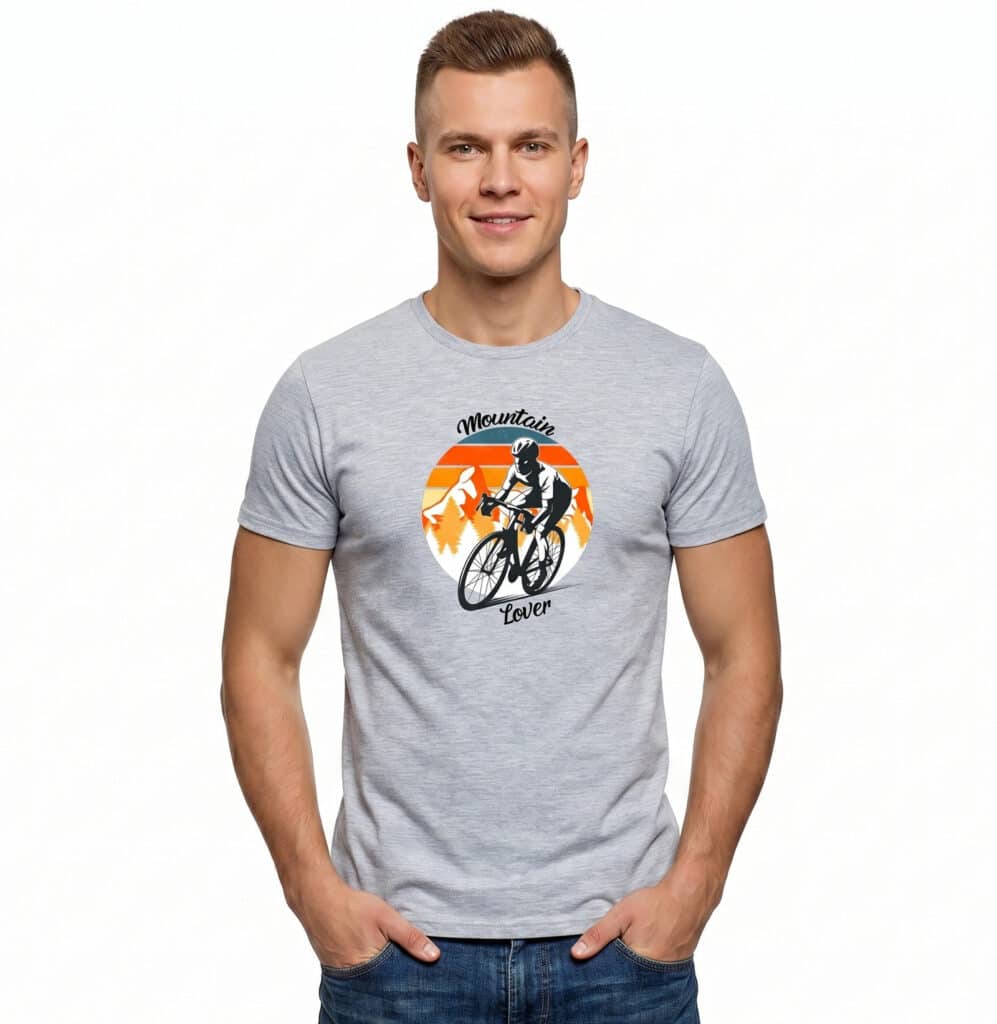 tee-shirt gris de cyclisme